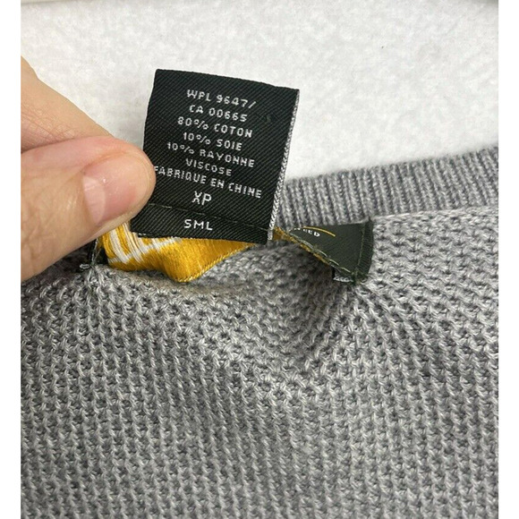 Eddie Bauer Popover Ribbed Knit Sweater Gray Short Sleeves Size XS Minimalist - Picture 8 of 12